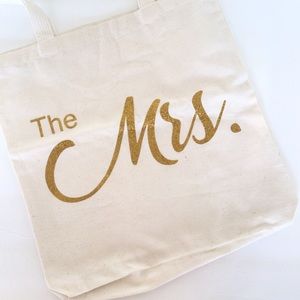 WEDDING BRIDE TO BE GLITTER TOTE BAG NWOT